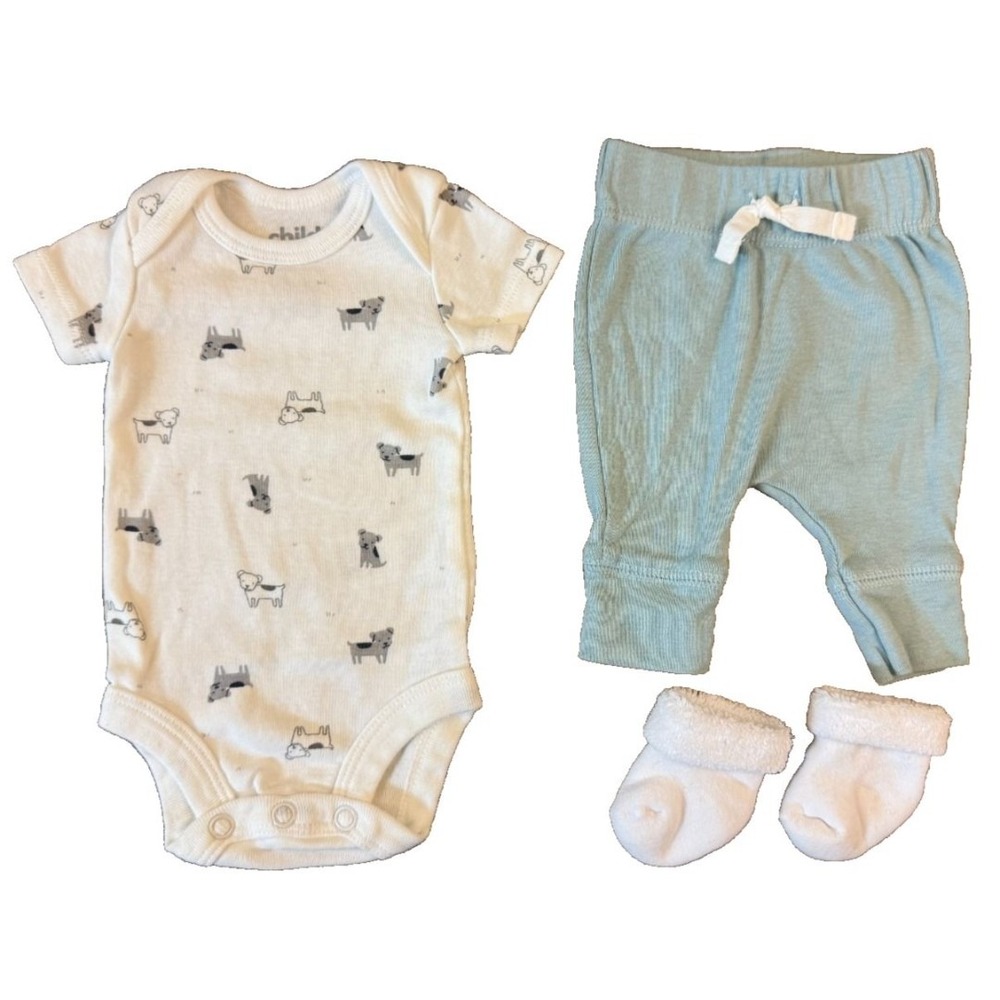 Carters Preemie Baby Boy Dog Outfit Bodysuit Shirt Pants Clothes Reborn Doll